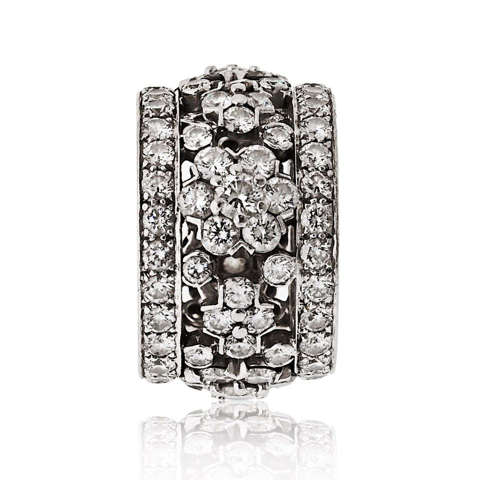 Van Cleef Arpels 18K White Gold Snowflake Diamond Estate Ring