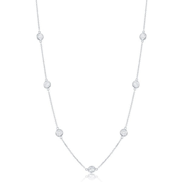 Diamond By The Yard Necklace in 14k White Gold - Laura's Gems