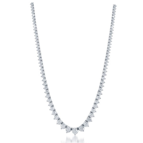 Diamond Necklace and Chain in 14k White Gold (10ct.) - Laura's Gems