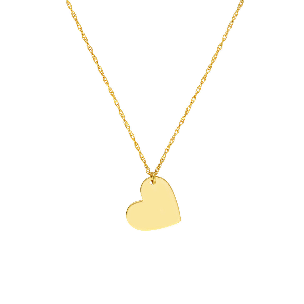 Flat Tilted Heart Engravable Necklace - Laura's Gems