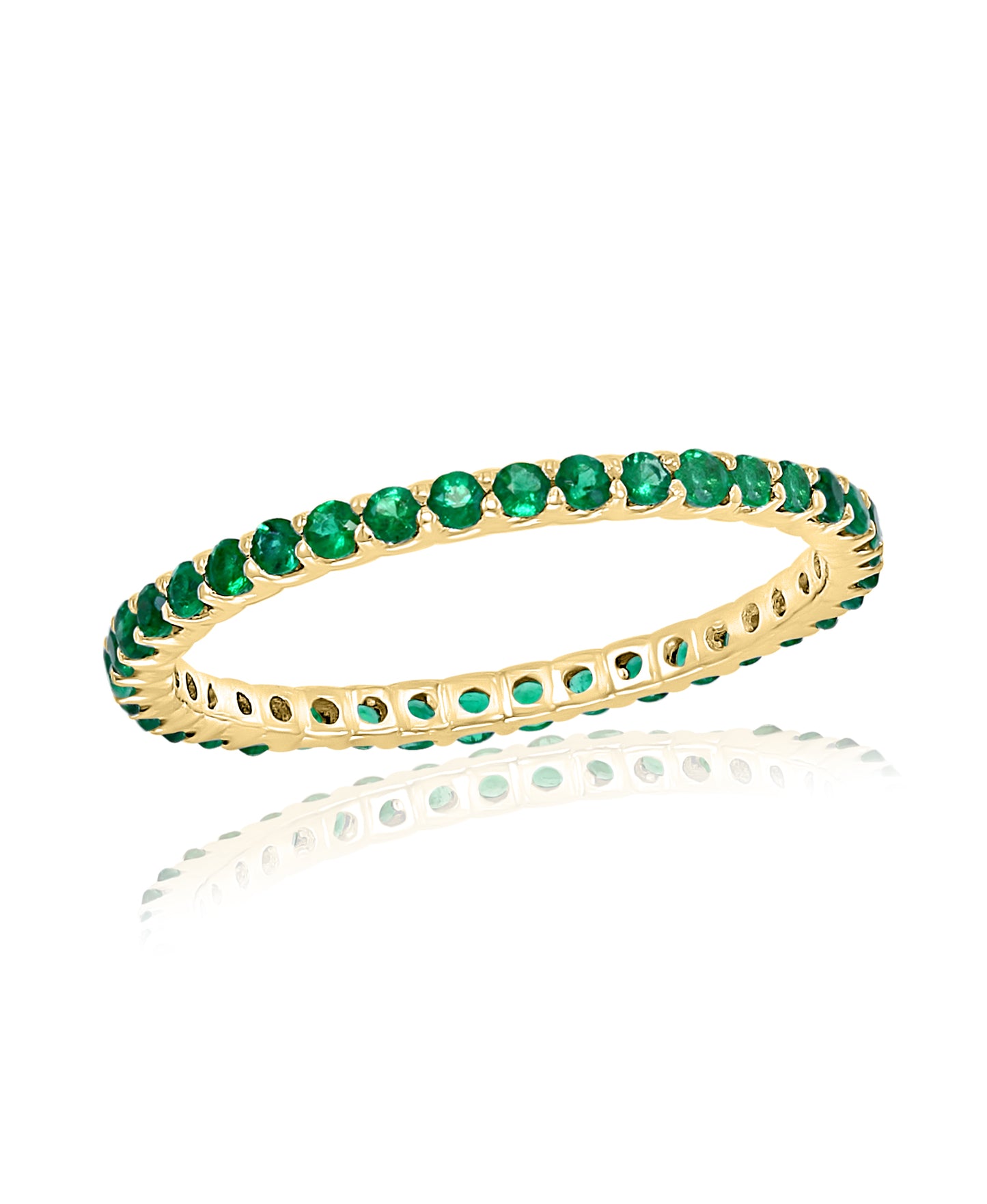 Emerald Stackable Band Ring in 14k Yellow Gold - Laura's Gems