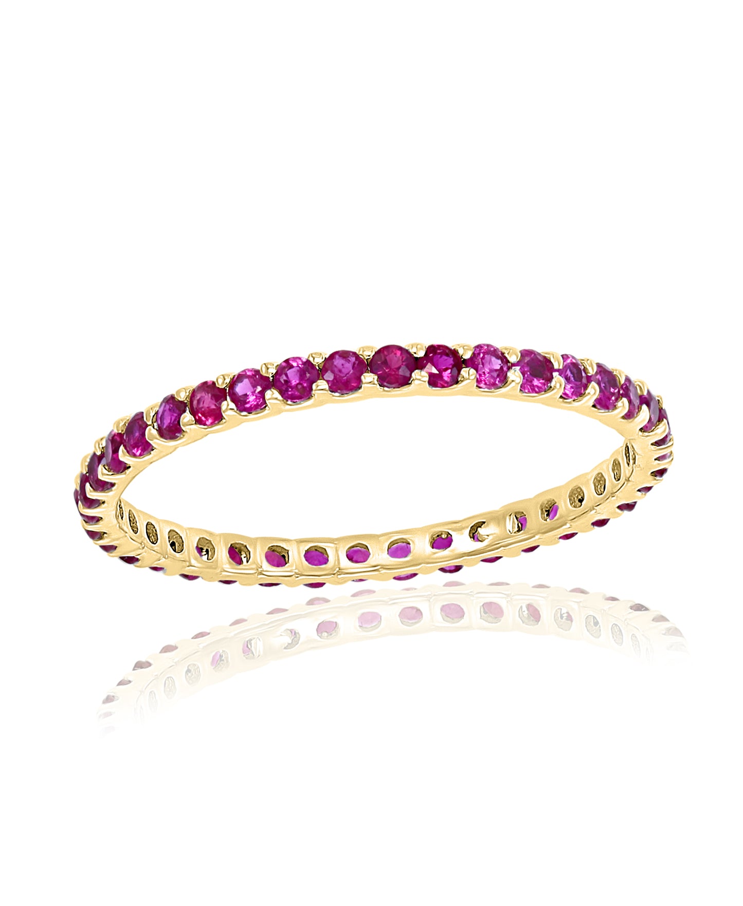 Ruby Stackable Band Ring in 14k Yellow Gold - Laura's Gems